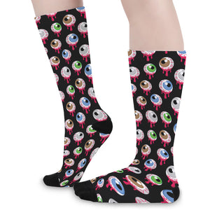 Bloody Eyeball Pattern Print Long Socks