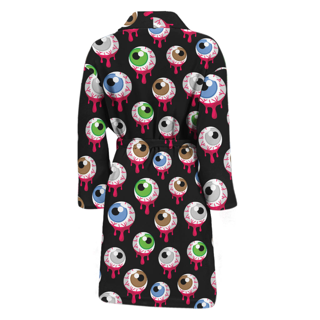 Bloody Eyeball Pattern Print Men's Bathrobe