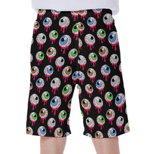 Bloody Eyeball Pattern Print Men's Beach Shorts