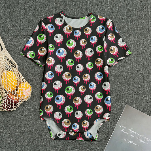 Bloody Eyeball Pattern Print Men's Bodysuit