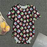 Bloody Eyeball Pattern Print Men's Bodysuit