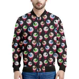 Bloody Eyeball Pattern Print Men's Bomber Jacket