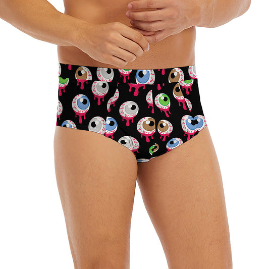 Bloody Eyeball Pattern Print Men's Briefs