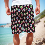 Bloody Eyeball Pattern Print Men's Cargo Shorts