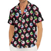 Bloody Eyeball Pattern Print Men's Deep V-Neck Shirt