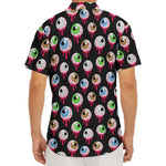 Bloody Eyeball Pattern Print Men's Deep V-Neck Shirt