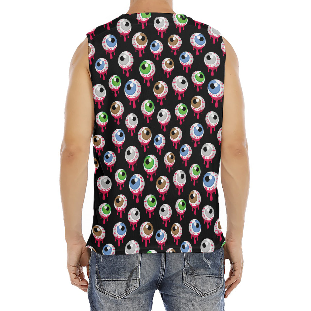 Bloody Eyeball Pattern Print Men's Fitness Tank Top