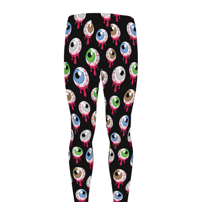 Bloody Eyeball Pattern Print Men's leggings