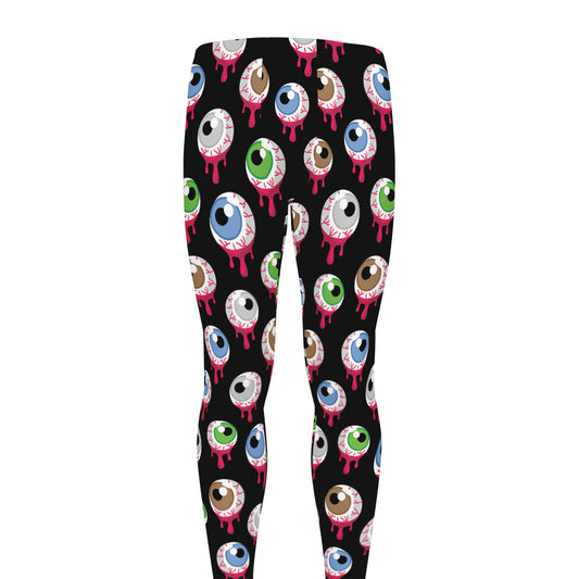 Bloody Eyeball Pattern Print Men's leggings