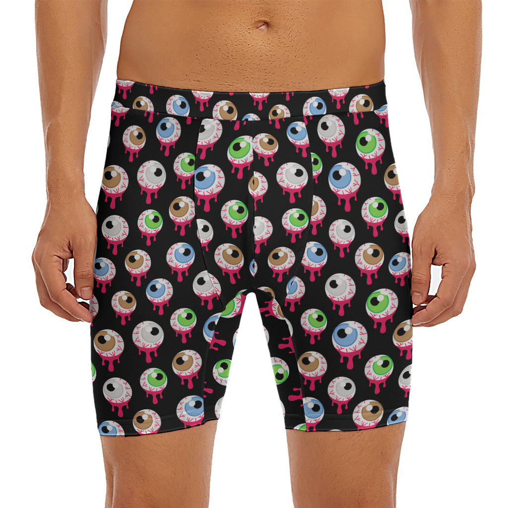 Bloody Eyeball Pattern Print Men's Long Boxer Briefs