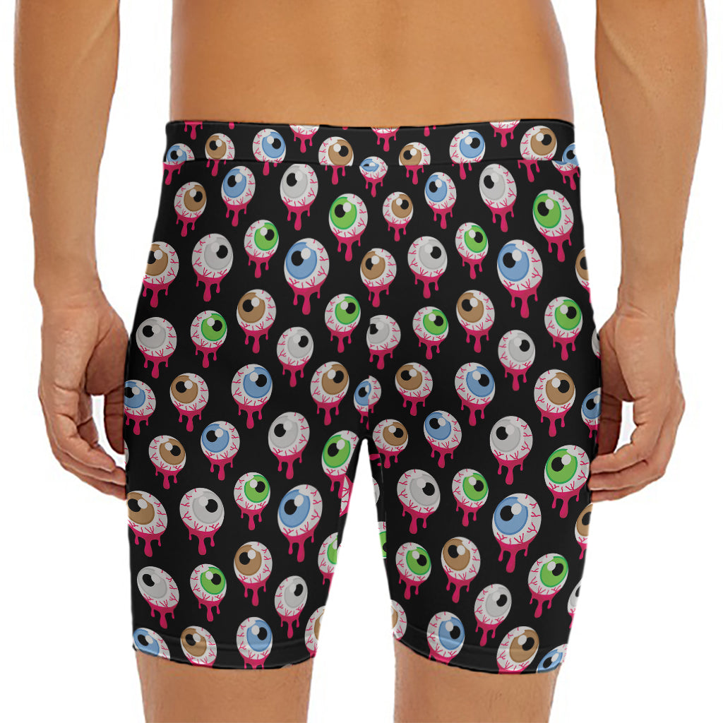 Bloody Eyeball Pattern Print Men's Long Boxer Briefs