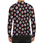 Bloody Eyeball Pattern Print Men's Long Sleeve Rash Guard