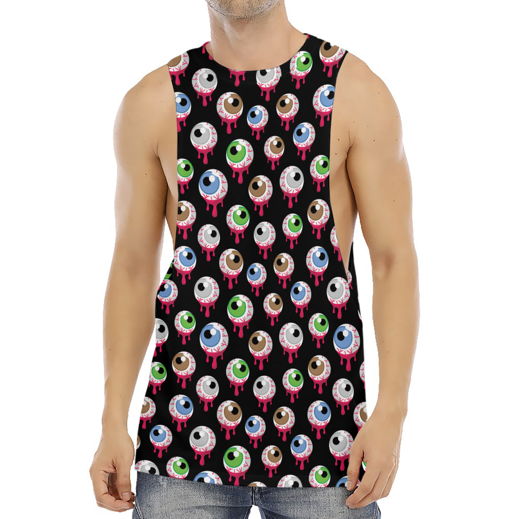 Bloody Eyeball Pattern Print Men's Muscle Tank Top