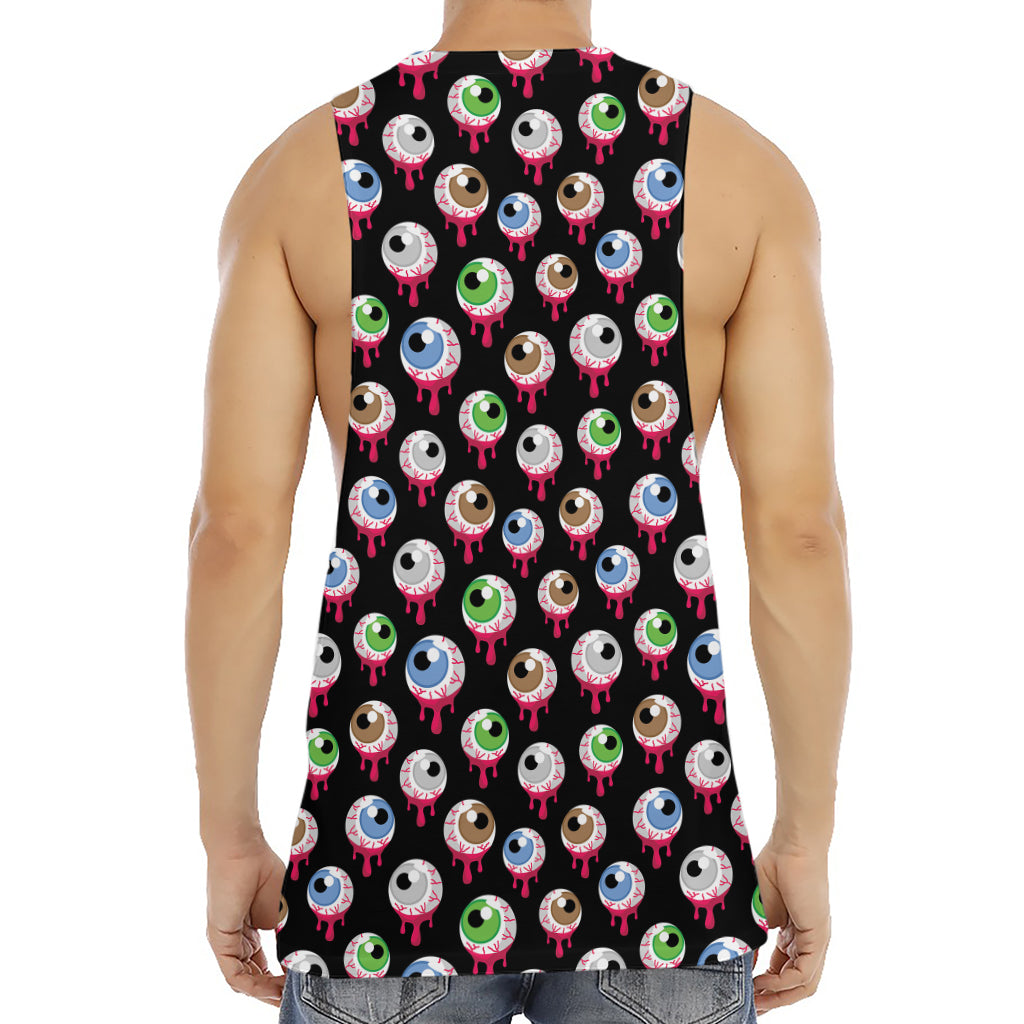 Bloody Eyeball Pattern Print Men's Muscle Tank Top