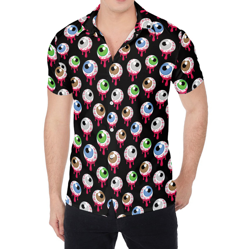 Bloody Eyeball Pattern Print Men's Shirt