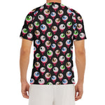 Bloody Eyeball Pattern Print Men's Short Sleeve Rash Guard