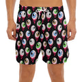 Bloody Eyeball Pattern Print Men's Split Running Shorts