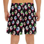 Bloody Eyeball Pattern Print Men's Split Running Shorts