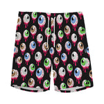 Bloody Eyeball Pattern Print Men's Sports Shorts