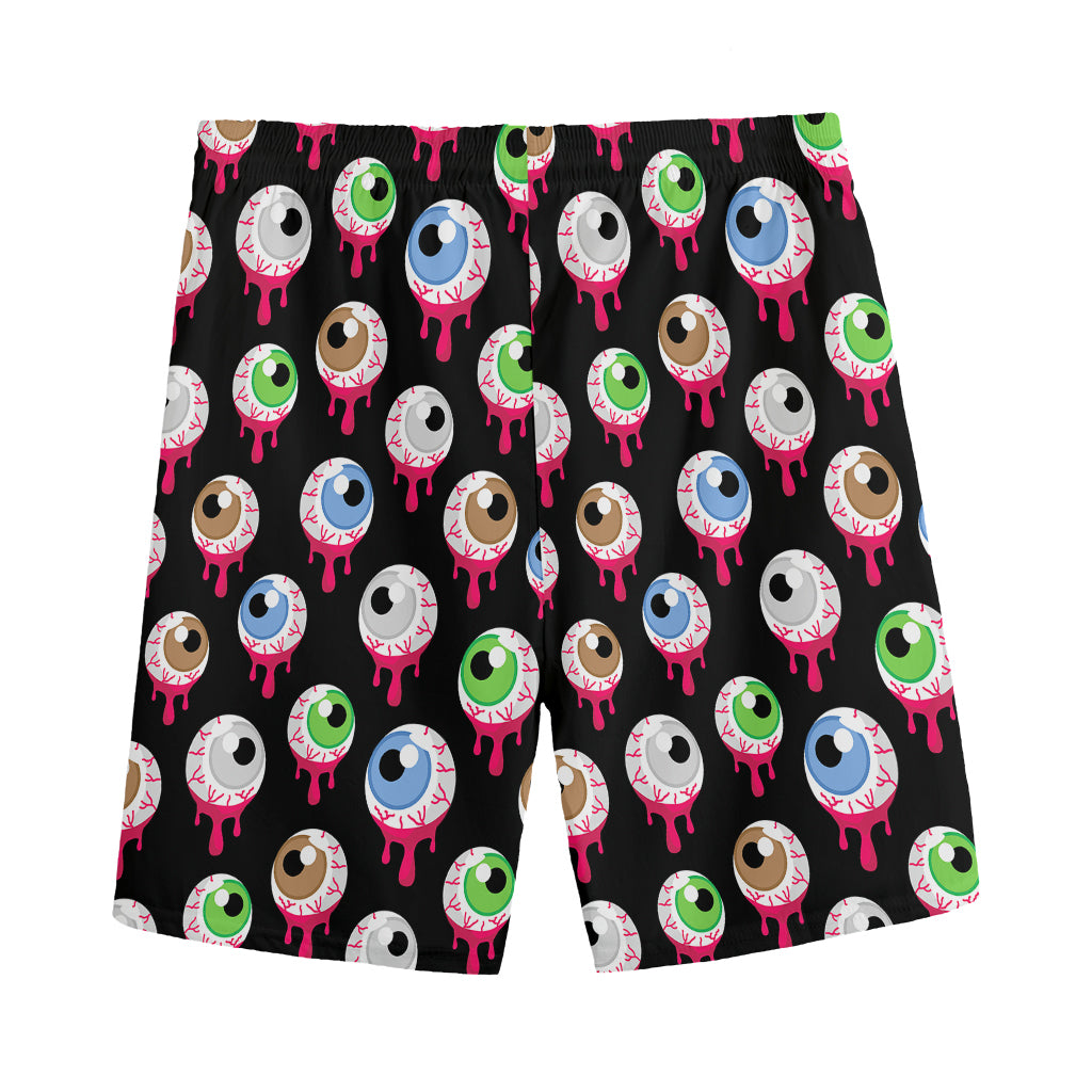 Bloody Eyeball Pattern Print Men's Sports Shorts