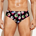 Bloody Eyeball Pattern Print Men's Swim Briefs
