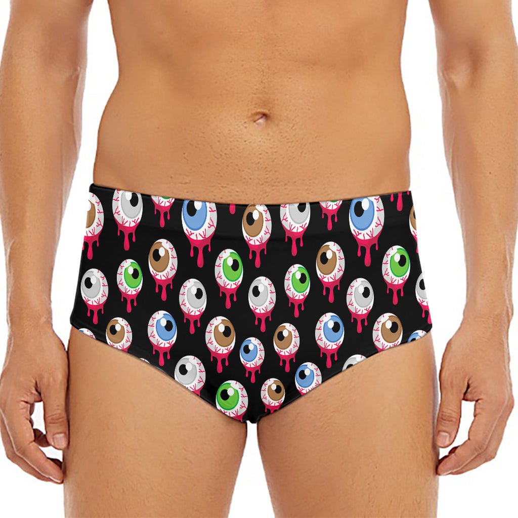 Bloody Eyeball Pattern Print Men's Triangle Swim Briefs