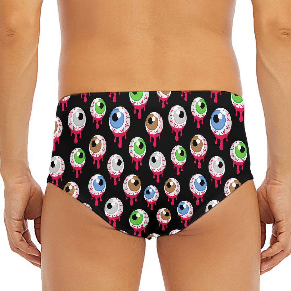 Bloody Eyeball Pattern Print Men's Triangle Swim Briefs