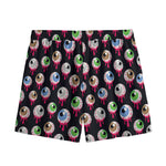 Bloody Eyeball Pattern Print Mesh Shorts