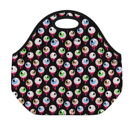 Bloody Eyeball Pattern Print Neoprene Lunch Bag