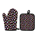 Bloody Eyeball Pattern Print Oven Mitt And Pot Holder Set