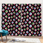 Bloody Eyeball Pattern Print Pencil Pleat Curtains