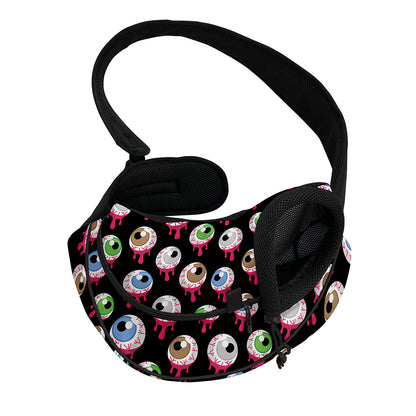 Bloody Eyeball Pattern Print Pet Sling Carrier