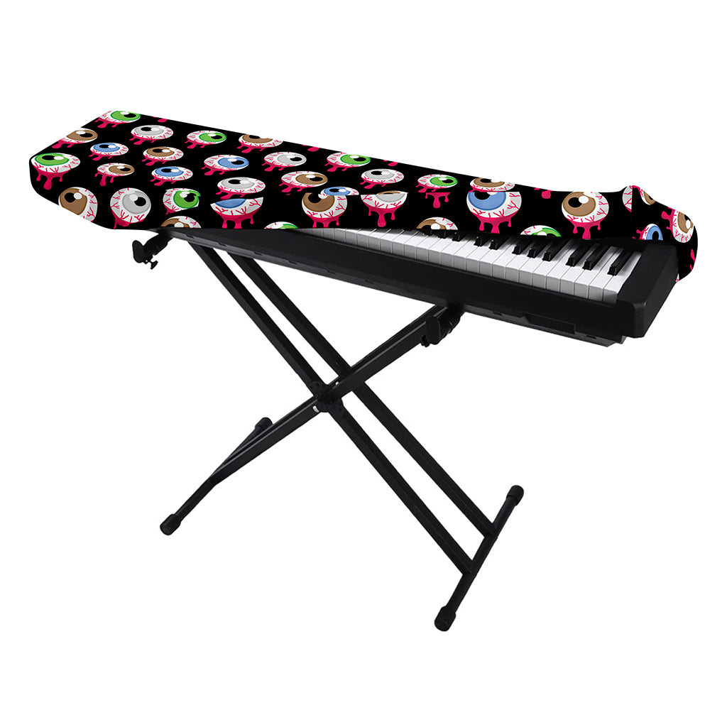 Bloody Eyeball Pattern Print Piano Keyboard Cover