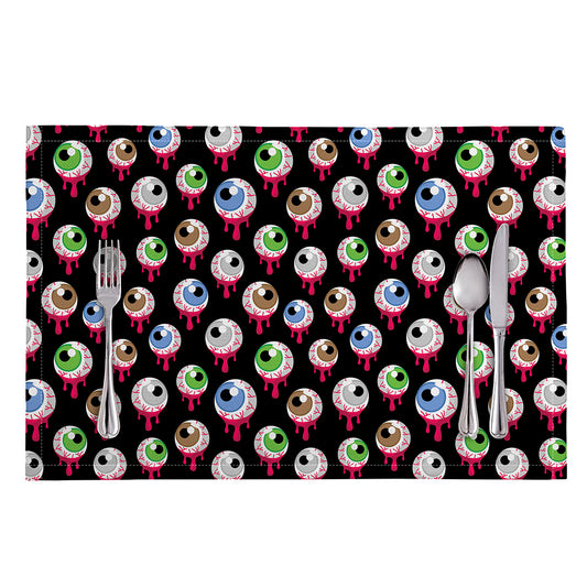 Bloody Eyeball Pattern Print Placemat