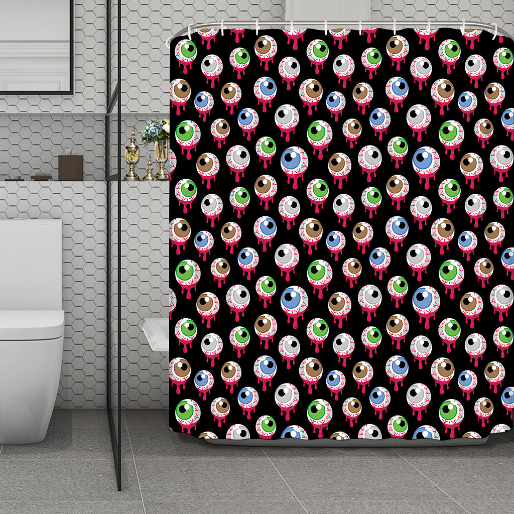 Bloody Eyeball Pattern Print Polyester Shower Curtain
