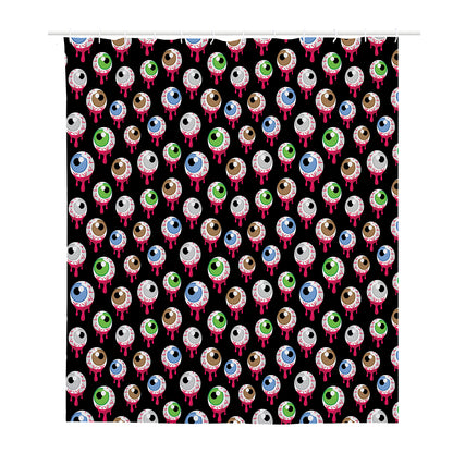 Bloody Eyeball Pattern Print Polyester Shower Curtain