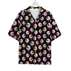 Bloody Eyeball Pattern Print Rayon Hawaiian Shirt