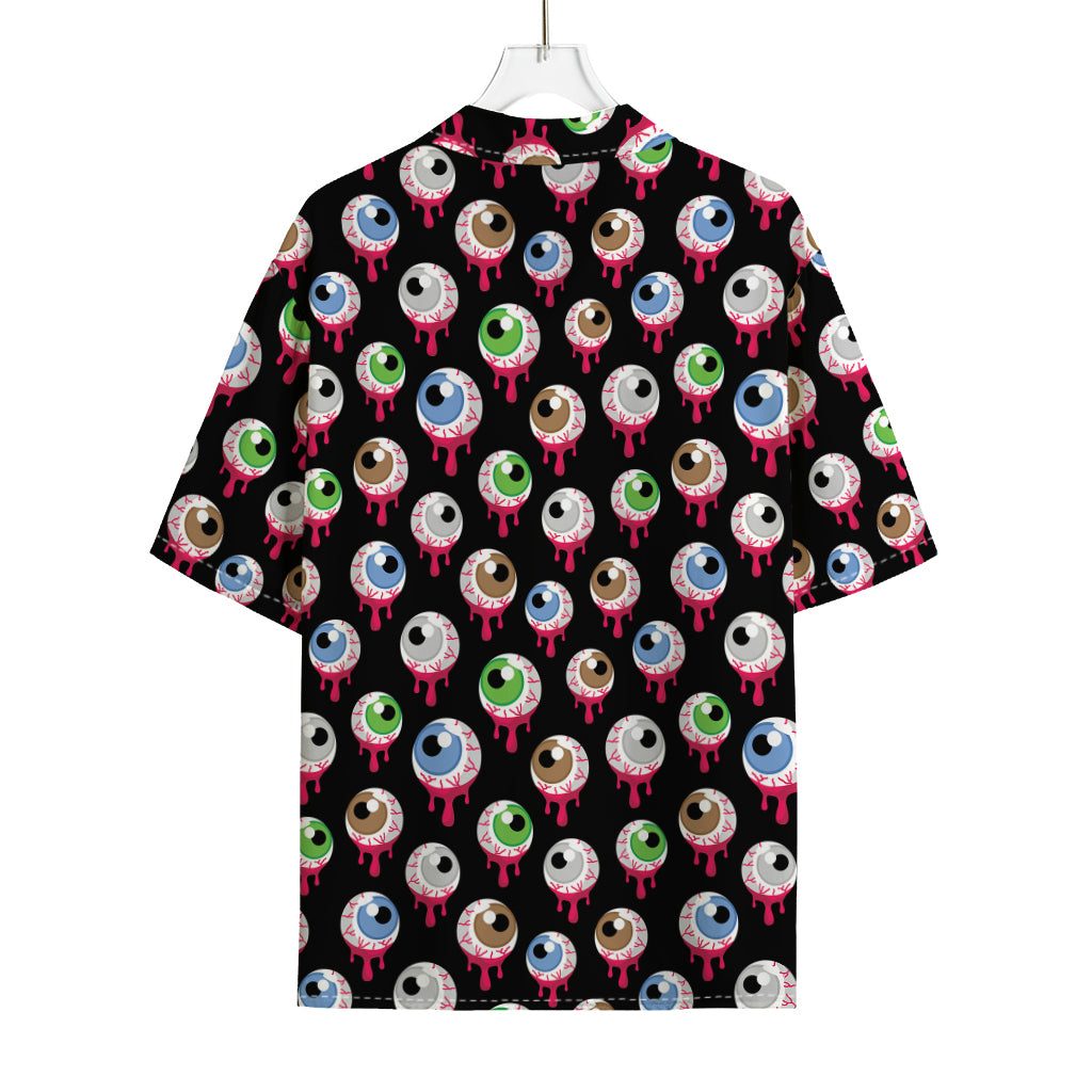 Bloody Eyeball Pattern Print Rayon Hawaiian Shirt