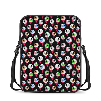 Bloody Eyeball Pattern Print Rectangular Crossbody Bag