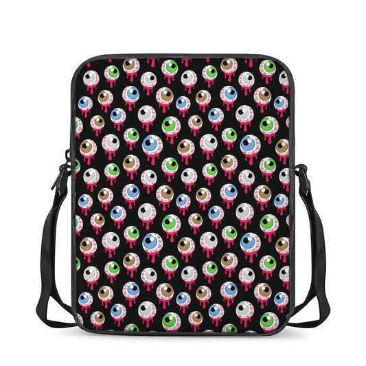 Bloody Eyeball Pattern Print Rectangular Crossbody Bag