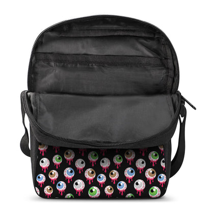 Bloody Eyeball Pattern Print Rectangular Crossbody Bag