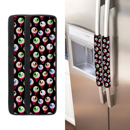 Bloody Eyeball Pattern Print Refrigerator Handle Covers
