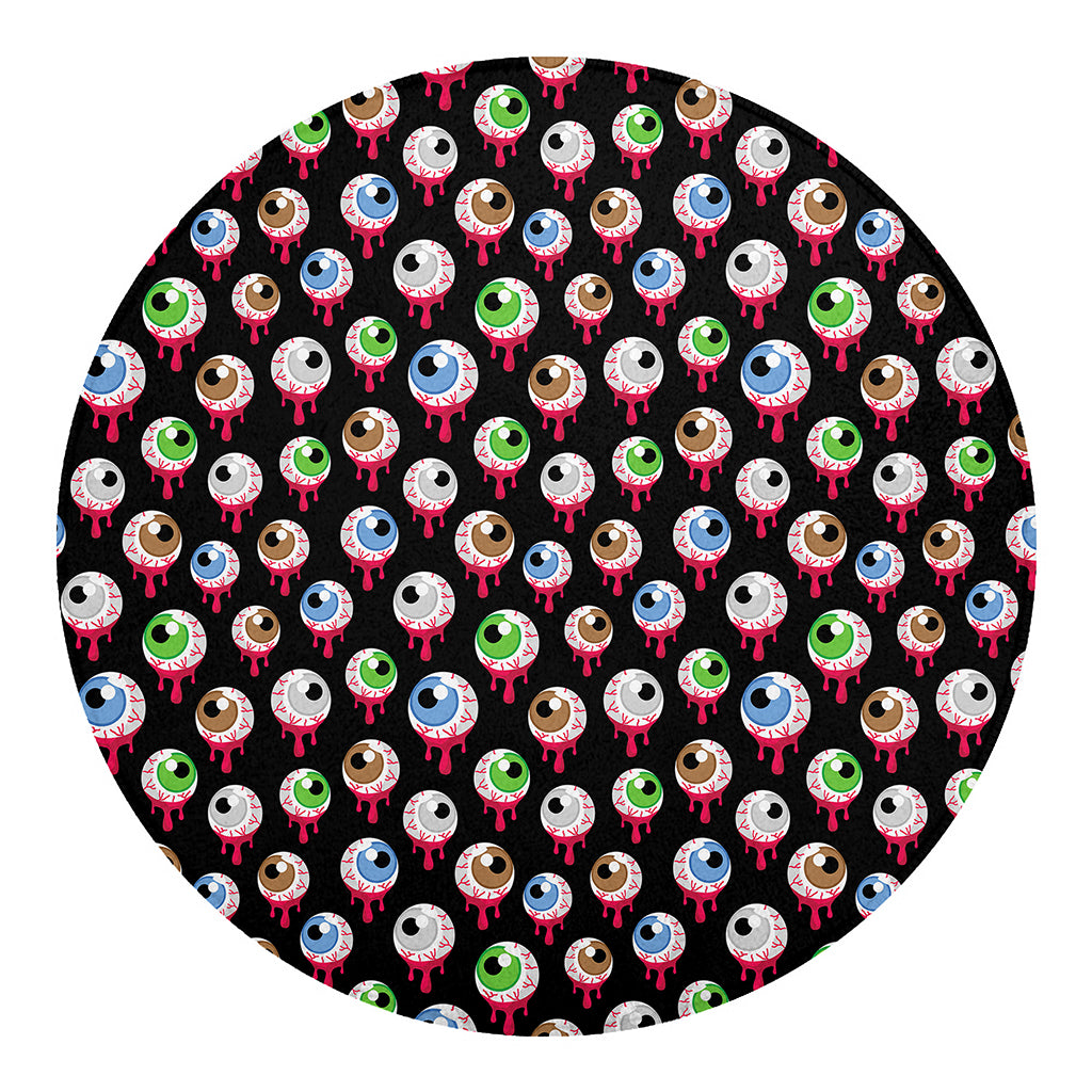 Bloody Eyeball Pattern Print Round Blanket