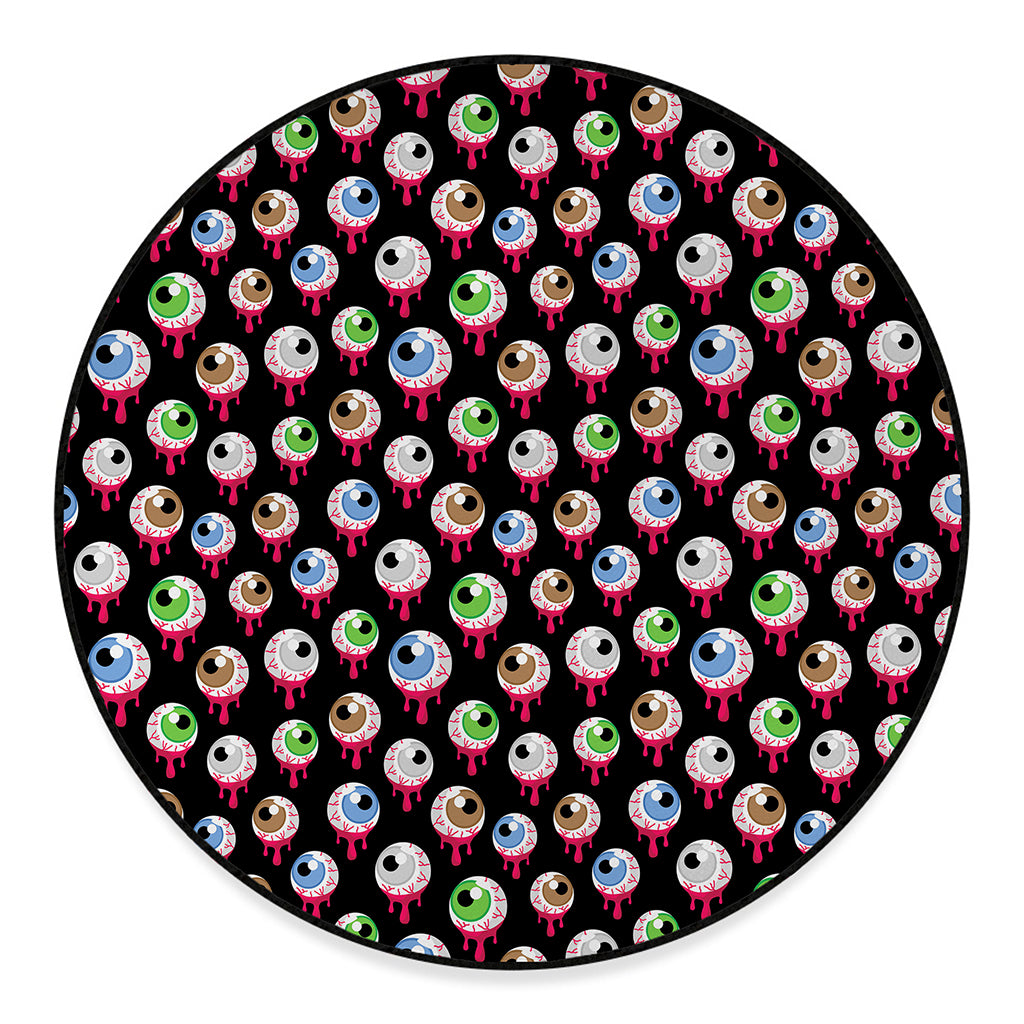 Bloody Eyeball Pattern Print Round Floor Mat
