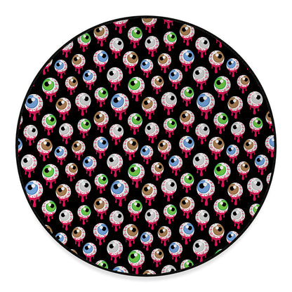 Bloody Eyeball Pattern Print Round Floor Mat