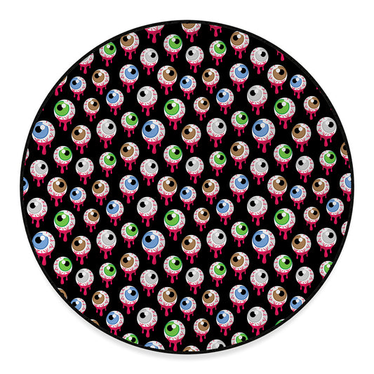 Bloody Eyeball Pattern Print Round Floor Mat