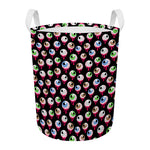 Bloody Eyeball Pattern Print Round Laundry Basket
