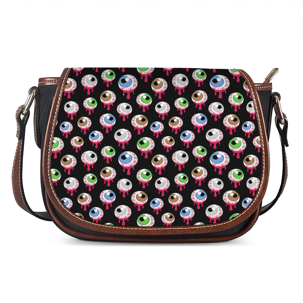Bloody Eyeball Pattern Print Saddle Bag