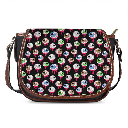 Bloody Eyeball Pattern Print Saddle Bag