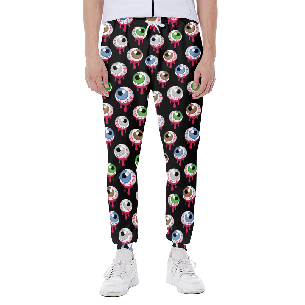 Bloody Eyeball Pattern Print Scuba Joggers